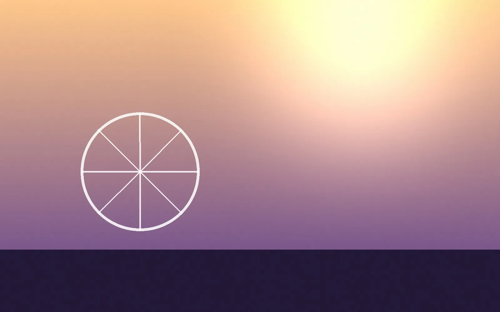 Illustration of a colorful ferris wheel at dusk