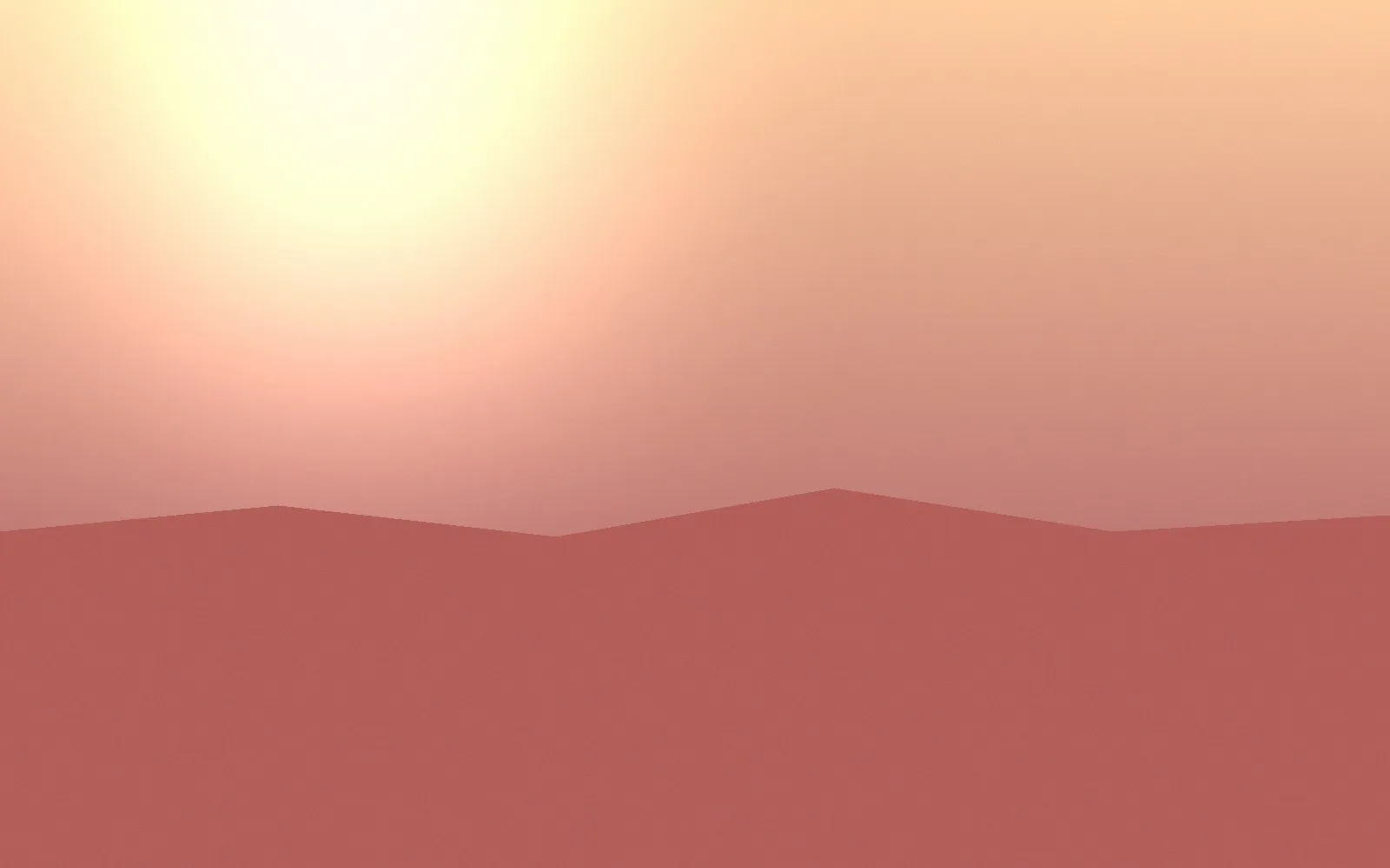 Warm illustration of rolling hills at sunset