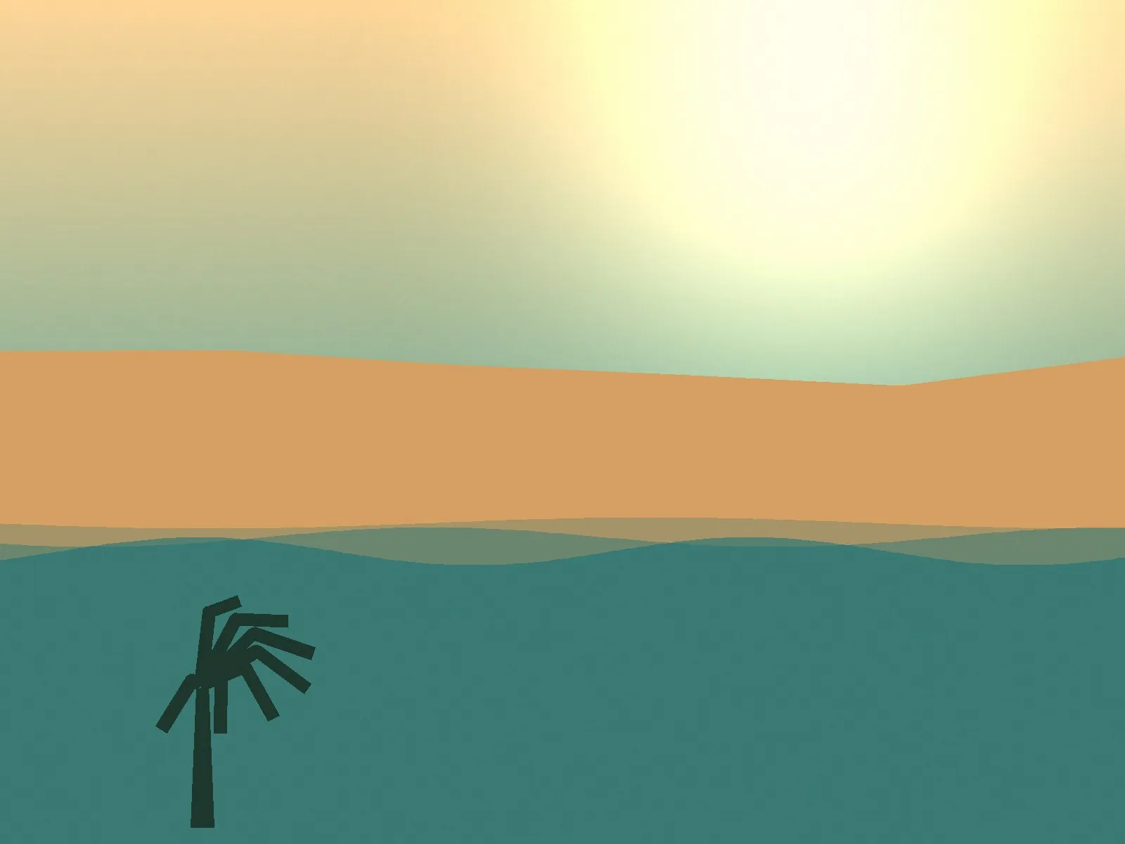 Illustration of golden California hills meeting a turquoise coastline