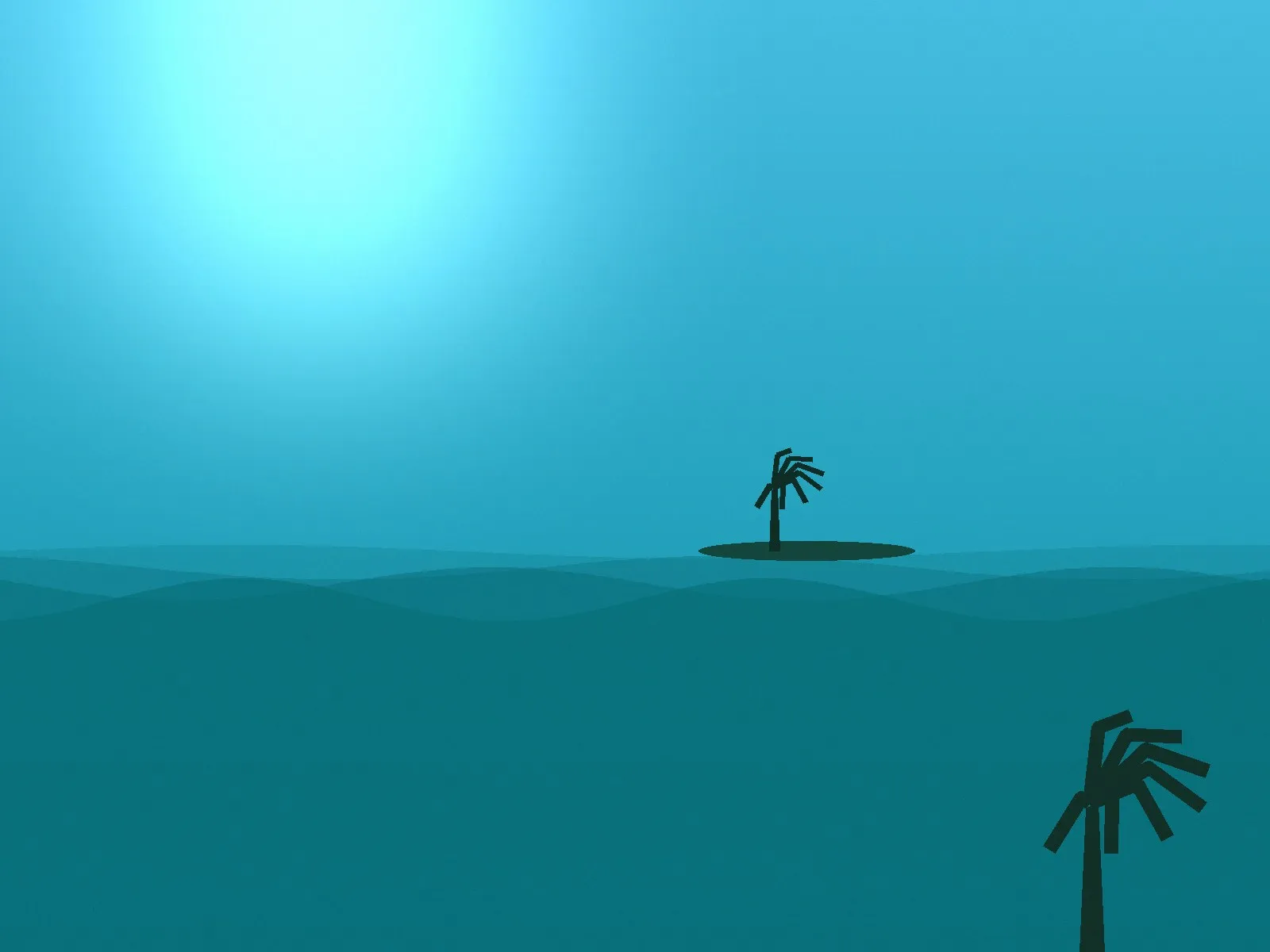Illustration of a turquoise Caribbean coastline
