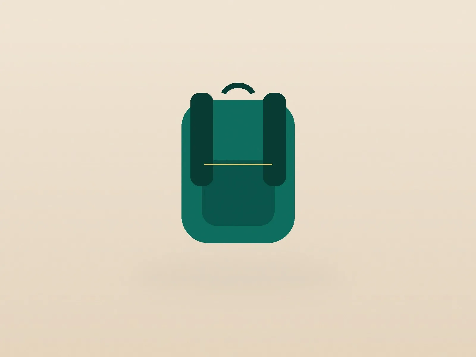 Illustration of a teal travel backpack