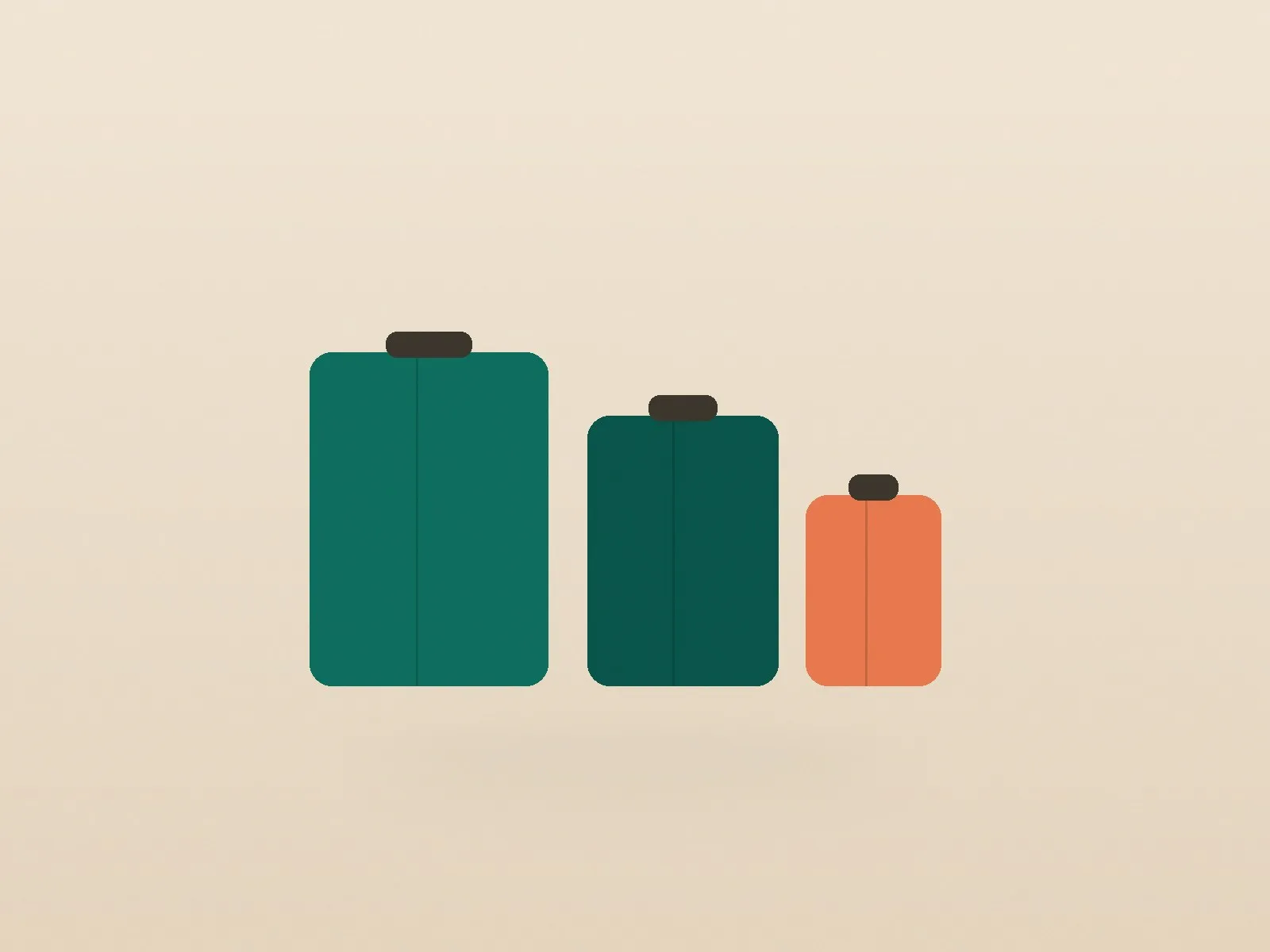 Illustration of a graduated set of family luggage