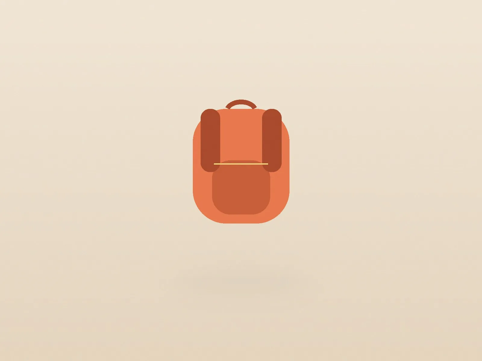 Illustration of a bright orange kid's backpack